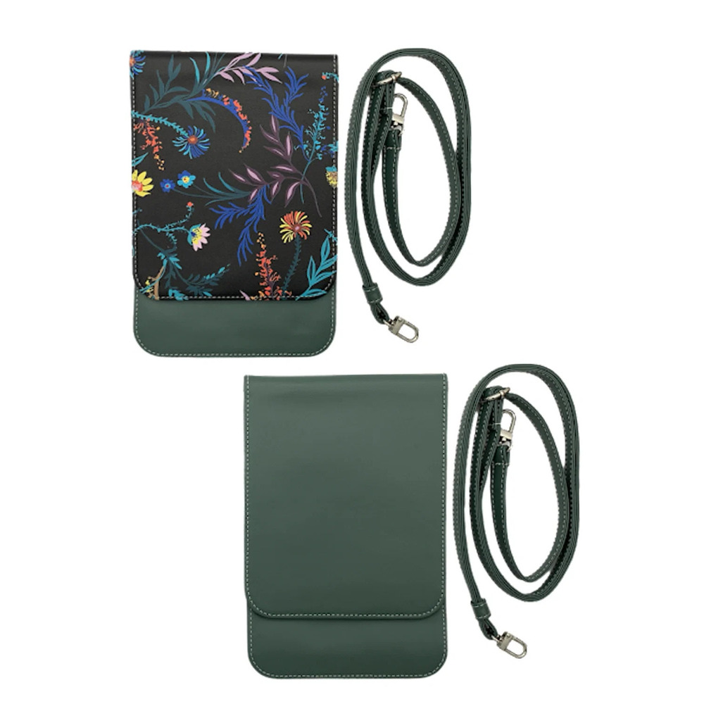 Caseable 2-pack Crossbody Phone Bags Protection Floral/Green